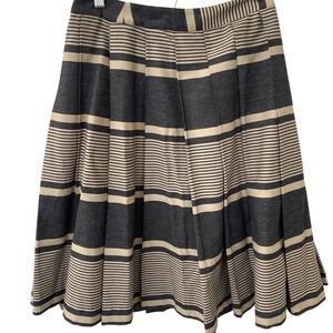 Anthropologie Moulinette Soeurs Pleated Striped Midi Skirt Sz2 Academia Preppy